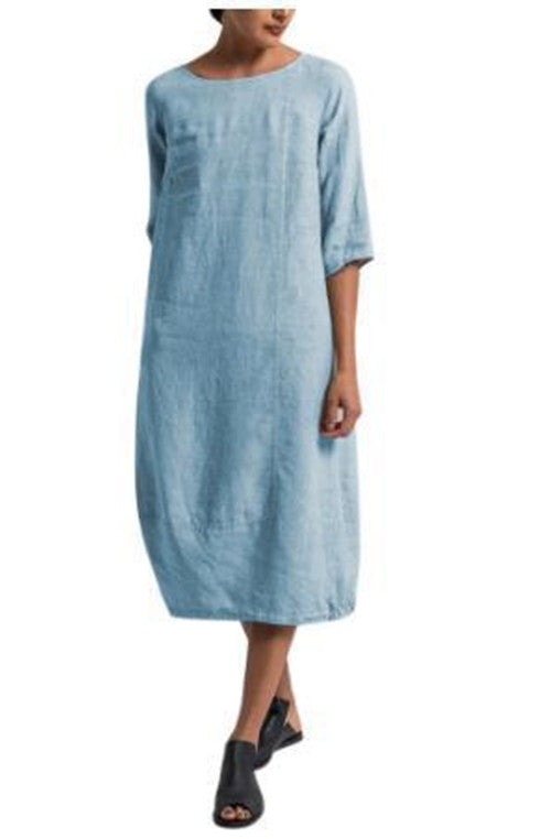 Women's Cotton And Linen Casual Plus Size Dress - Mubimart -  