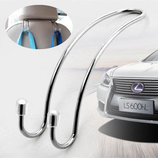 Stainless Steel Car Hook Car Seat Back Hook Hidden Car In Car Hook - Mubimart