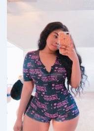 Sexy Women Bodysuit Playsuit Short Romper Jumpsuit Sleepwear - Mubimart