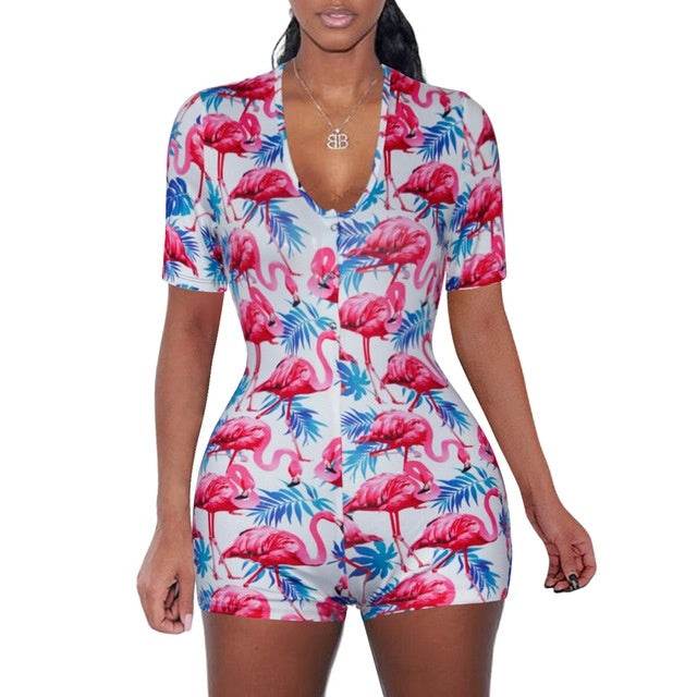 Sexy Women Bodysuit Playsuit Short Romper Jumpsuit Sleepwear - Mubimart