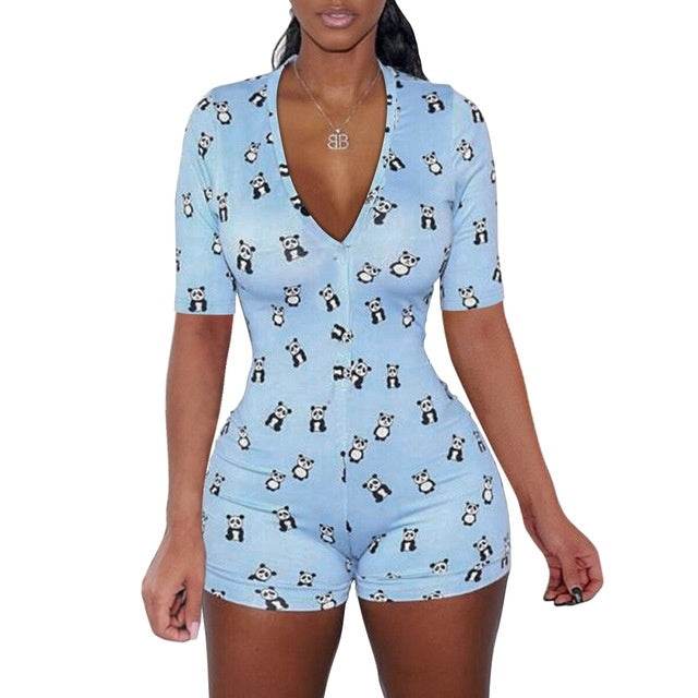 Sexy Women Bodysuit Playsuit Short Romper Jumpsuit Sleepwear - Mubimart