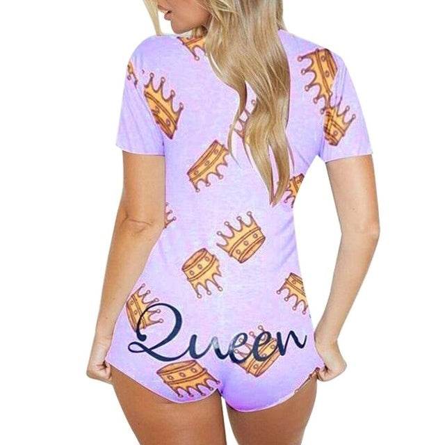 Sexy Women Bodysuit Playsuit Short Romper Jumpsuit Sleepwear - Mubimart