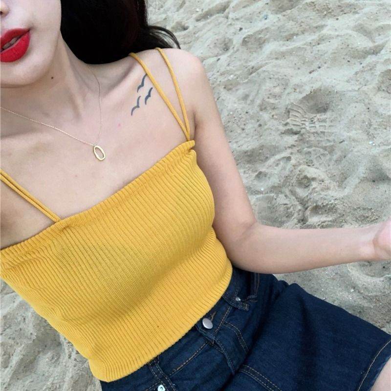 Women's Knitted Bottoming Top Camisole - Mubimart
