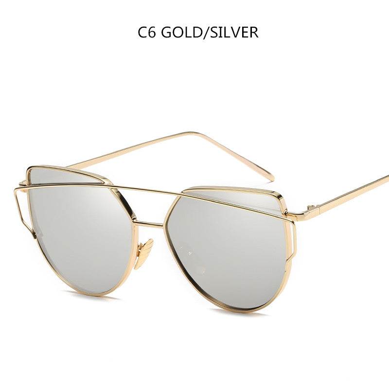 Cat Eye Sunglasses Cupronickel Frame Material Color Film Glasses Personalized Sunglasses Ladies Sunglasses - Mubimart