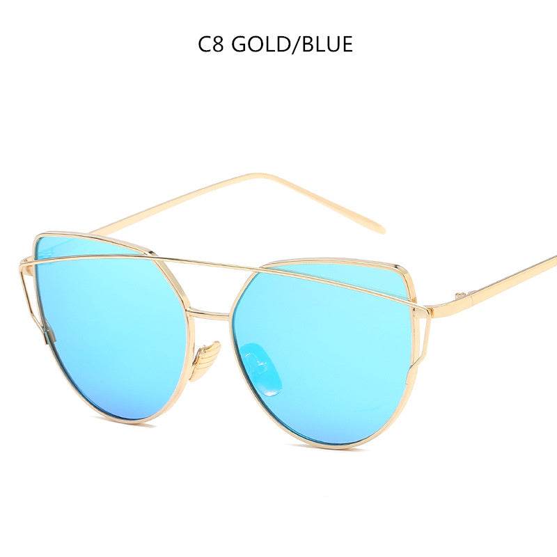 Cat Eye Sunglasses Cupronickel Frame Material Color Film Glasses Personalized Sunglasses Ladies Sunglasses - Mubimart