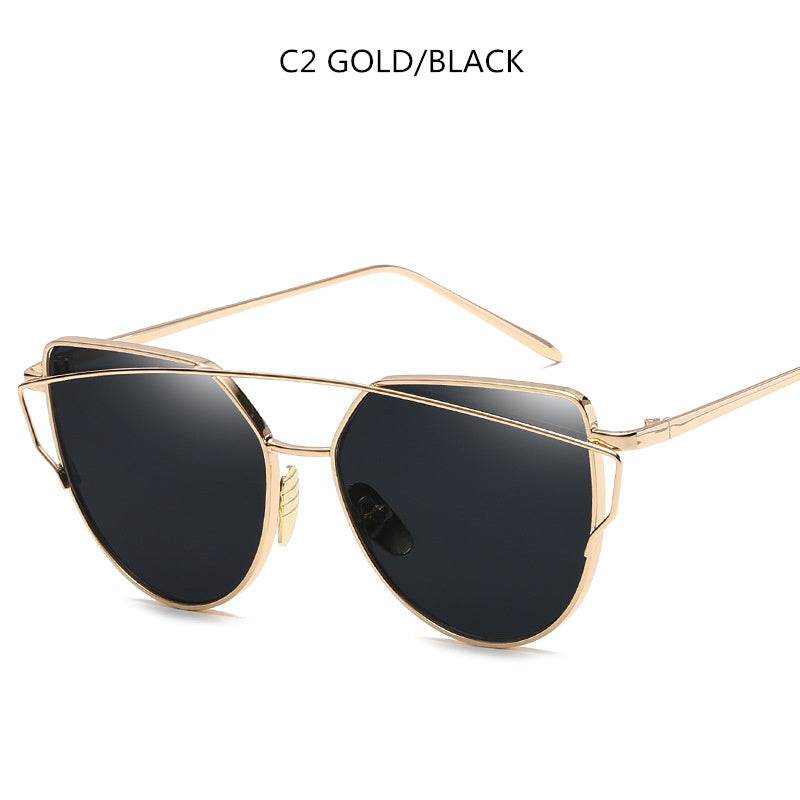 Cat Eye Sunglasses Cupronickel Frame Material Color Film Glasses Personalized Sunglasses Ladies Sunglasses - Mubimart
