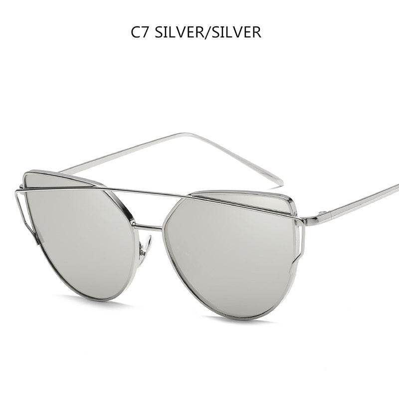 Cat Eye Sunglasses Cupronickel Frame Material Color Film Glasses Personalized Sunglasses Ladies Sunglasses - Mubimart
