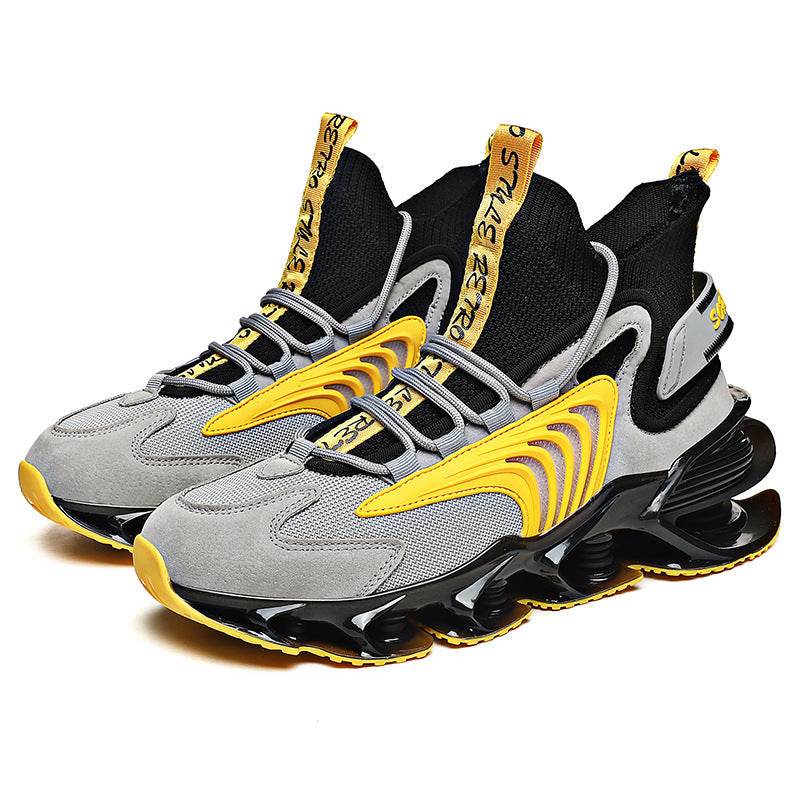 Breathable Fly Woven Mesh High-top Thick-soled Old Shoes Casual Sports Socks Running Shoes - Mubimart