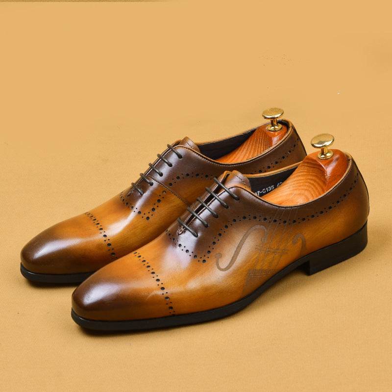 British Brock Business Dress Casual Men'S Shoes Leather Oxford Shoes - Mubimart