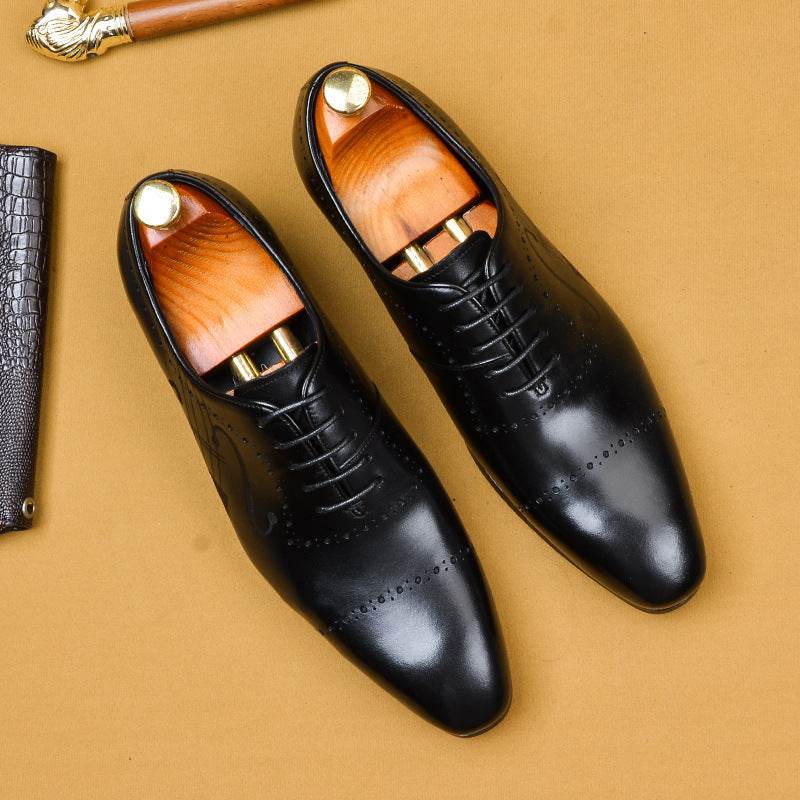 British Brock Business Dress Casual Men'S Shoes Leather Oxford Shoes - Mubimart