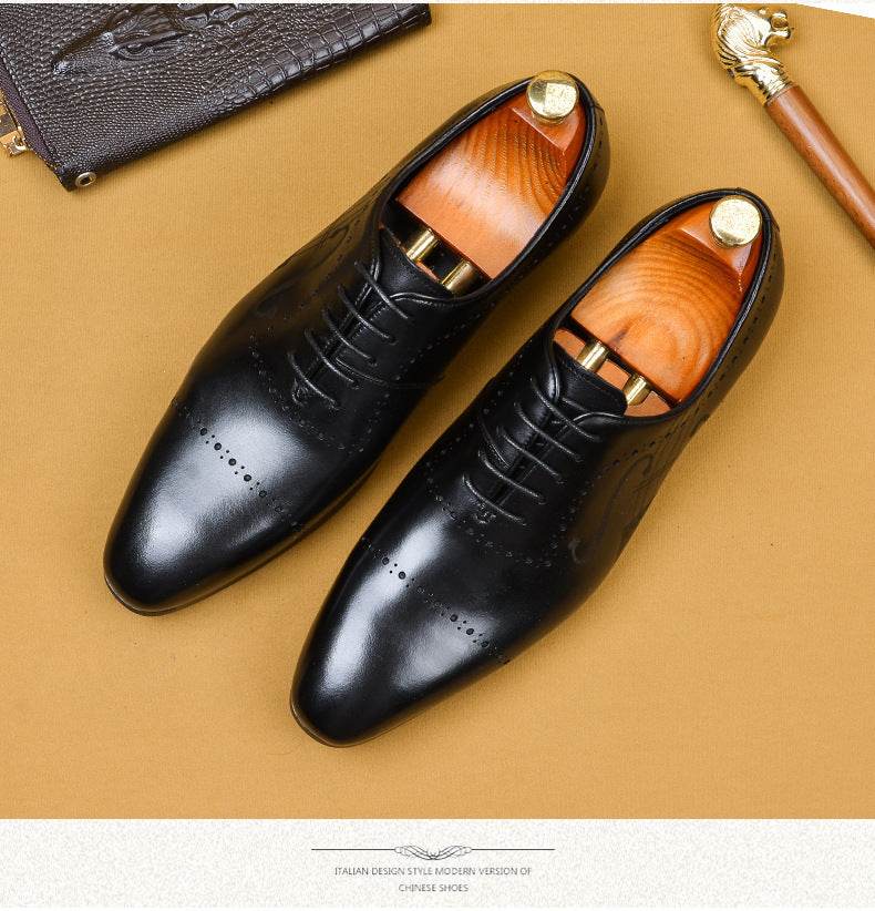 British Brock Business Dress Casual Men'S Shoes Leather Oxford Shoes - Mubimart