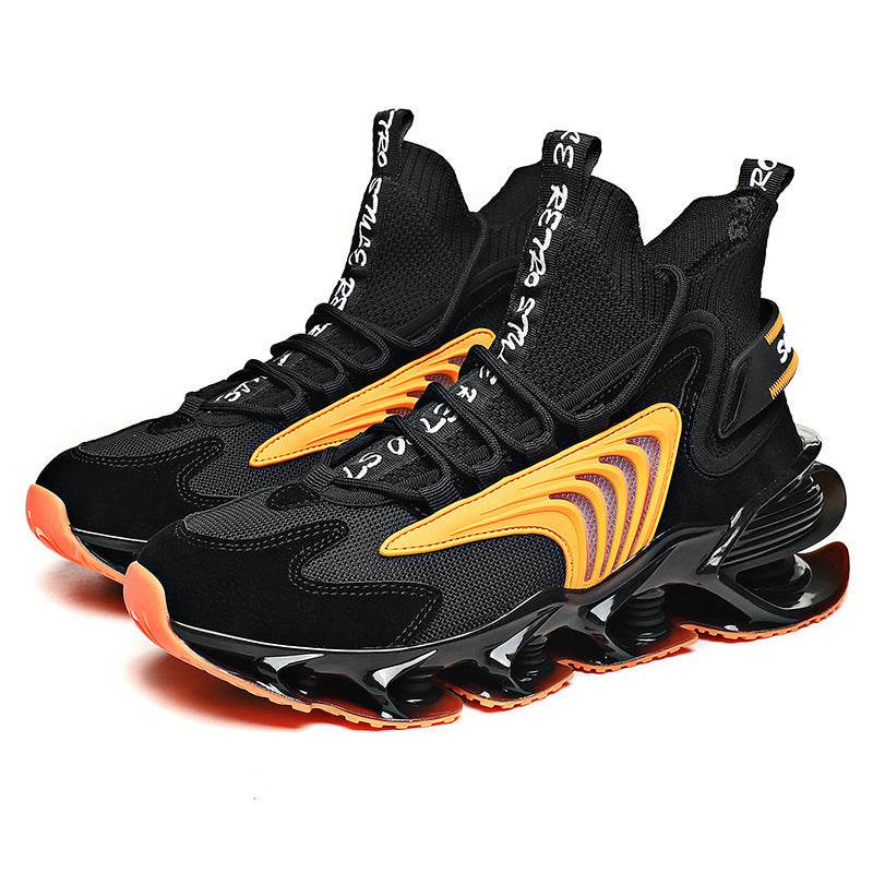 Breathable Fly Woven Mesh High-top Thick-soled Old Shoes Casual Sports Socks Running Shoes - Mubimart