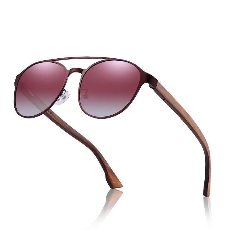 Polarized Sunglasses Fashion Colorful Polarized Lens Wooden Glasses Wooden Leg Sunglasses Men's and Women's Sunglasses - Mubimart