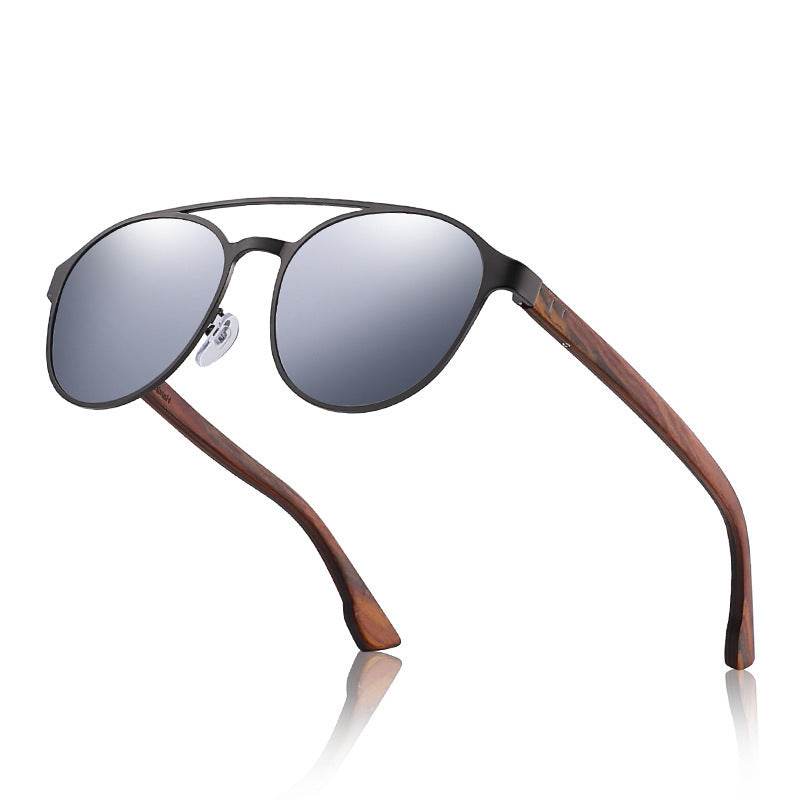 Polarized Sunglasses Fashion Colorful Polarized Lens Wooden Glasses Wooden Leg Sunglasses Men's and Women's Sunglasses - Mubimart