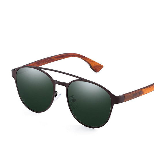 Polarized Sunglasses Fashion Colorful Polarized Lens Wooden Glasses Wooden Leg Sunglasses Men's and Women's Sunglasses - Mubimart