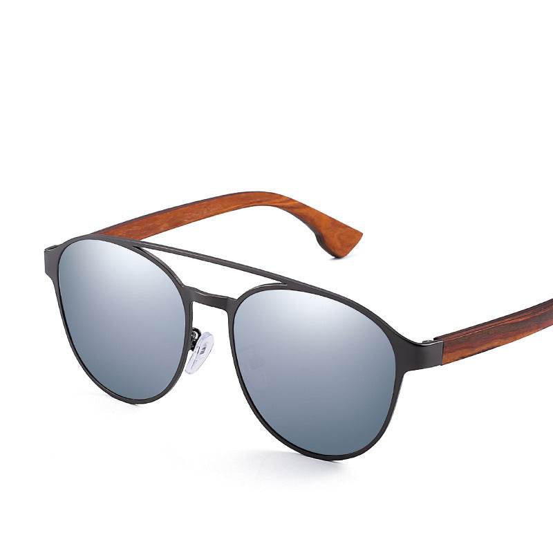Polarized Sunglasses Fashion Colorful Polarized Lens Wooden Glasses Wooden Leg Sunglasses Men's and Women's Sunglasses - Mubimart