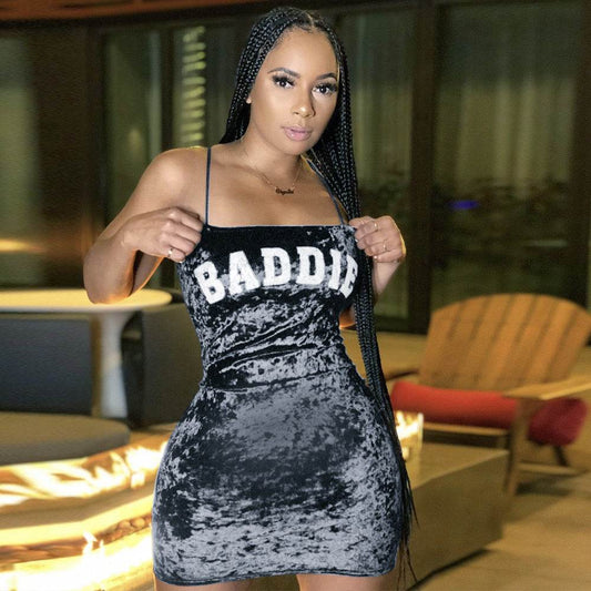 Baddie Alert Bodycon Dress - Mubimart