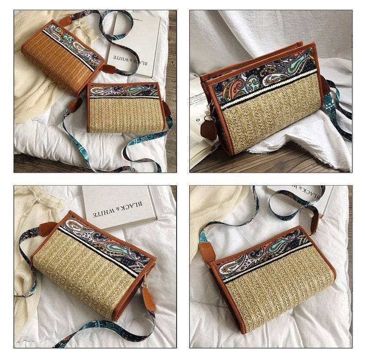 Fashion Woman Bag Retro Ethnic Wind Straw Beach Wild Shoulder Messenger Taschen Women Ladies Bags Bolsas De Mujer Borse Da Donna - Mubimart