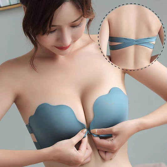 Strapless Non-Slip Underwear Women Gather Beautiful Back Bra Without Steel Ring Sexy Small Bra - Mubimart