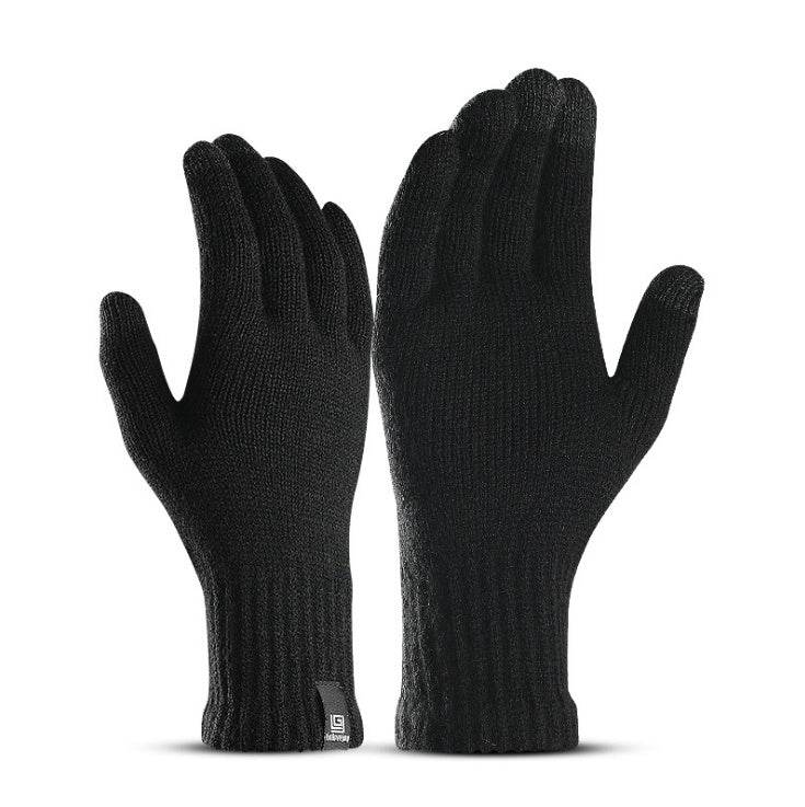 Winter Outdoor Riding Warm Touch Screen Gloves Non-slip Men and Women Skiing Cold-proof Knitting Windproof Plus Velvet Thickening Heat Gathering - Mubimart