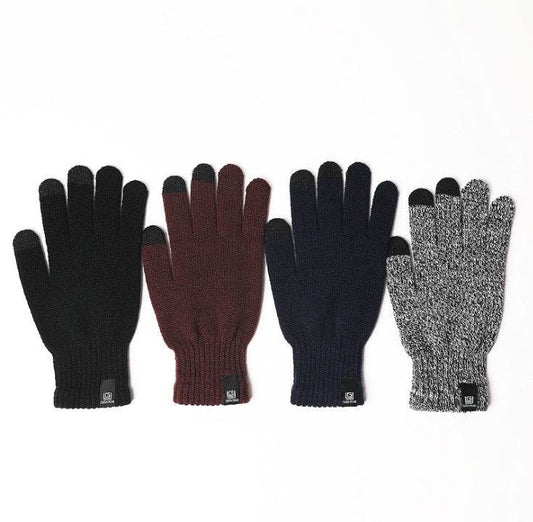 Winter Outdoor Riding Warm Touch Screen Gloves Non-slip Men and Women Skiing Cold-proof Knitting Windproof Plus Velvet Thickening Heat Gathering - Mubimart