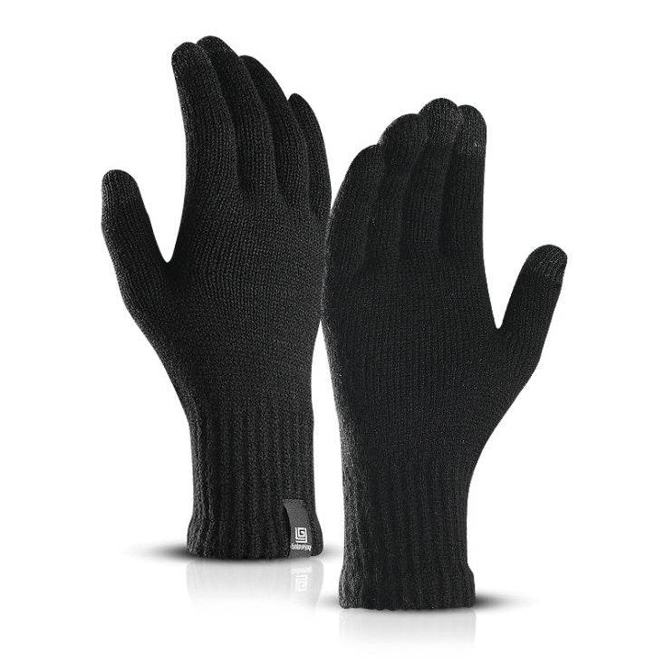 Winter Outdoor Riding Warm Touch Screen Gloves Non-slip Men and Women Skiing Cold-proof Knitting Windproof Plus Velvet Thickening Heat Gathering - Mubimart