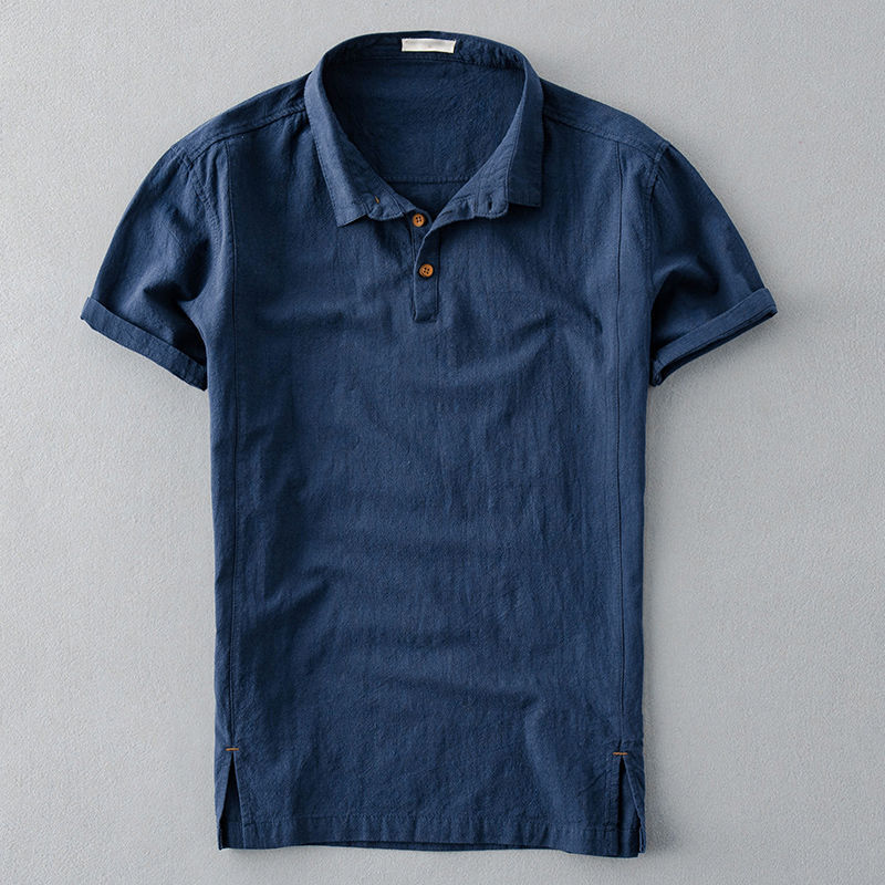 Men's Linen Short-sleeved Shirt Cotton And Linen Thin