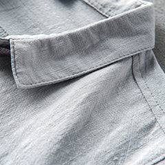 Men's Linen Short-sleeved Shirt Cotton And Linen Thin