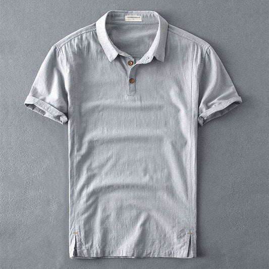 Men's Linen Short-sleeved Shirt Cotton And Linen Thin - Mubimart