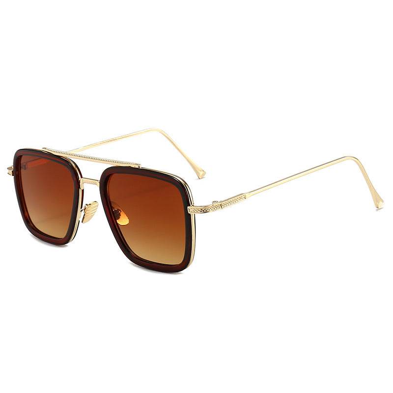 New Iron Man Sunglasses European and American Fashion Box Downey Same Sunglasses Mens Trendy Glasses Cross-border - Mubimart