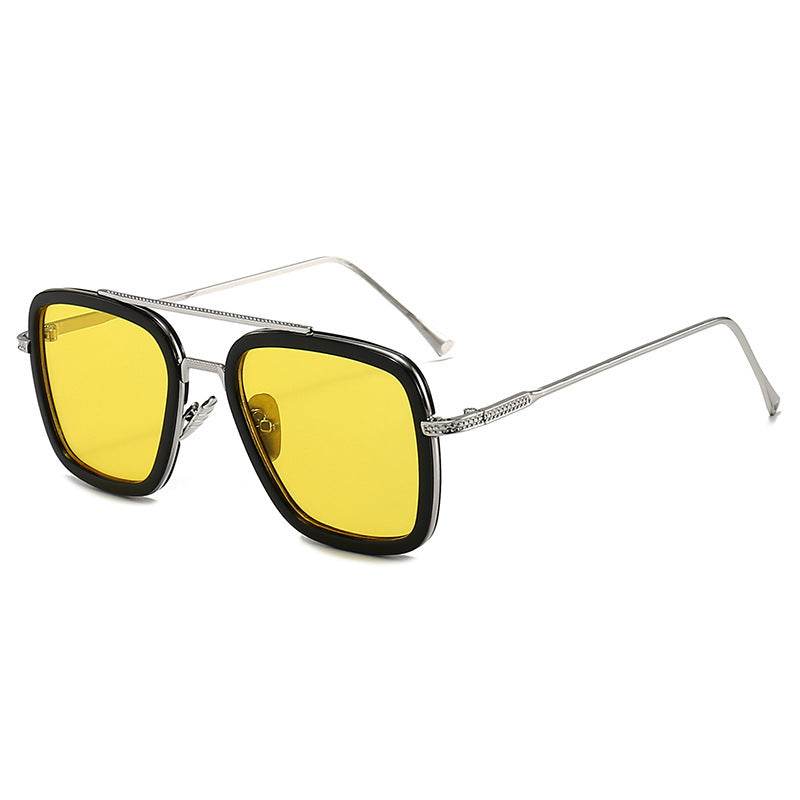 New Iron Man Sunglasses European and American Fashion Box Downey Same Sunglasses Mens Trendy Glasses Cross-border - Mubimart