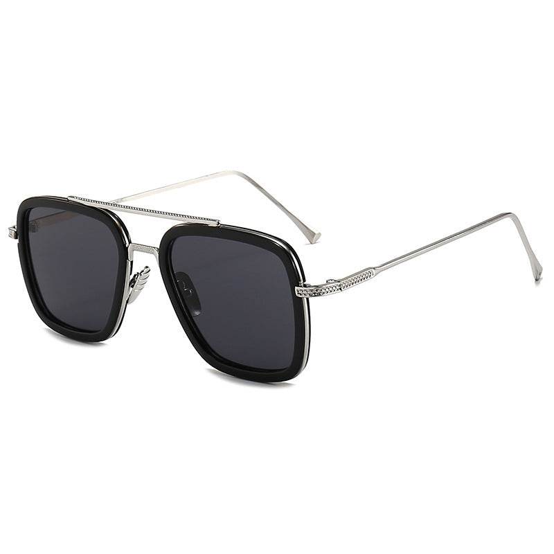 New Iron Man Sunglasses European and American Fashion Box Downey Same Sunglasses Mens Trendy Glasses Cross-border - Mubimart