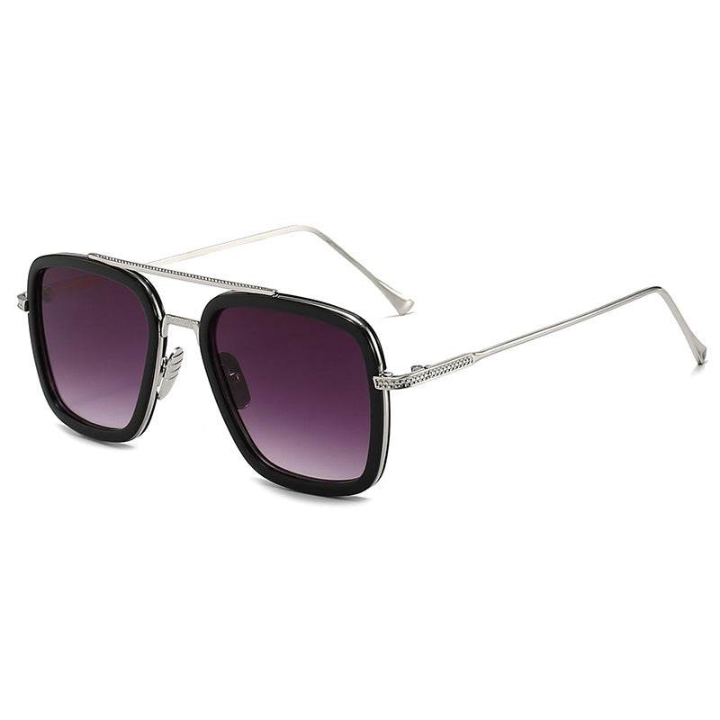 New Iron Man Sunglasses European and American Fashion Box Downey Same Sunglasses Mens Trendy Glasses Cross-border - Mubimart