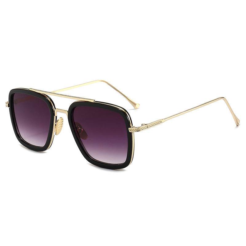 New Iron Man Sunglasses European and American Fashion Box Downey Same Sunglasses Mens Trendy Glasses Cross-border - Mubimart