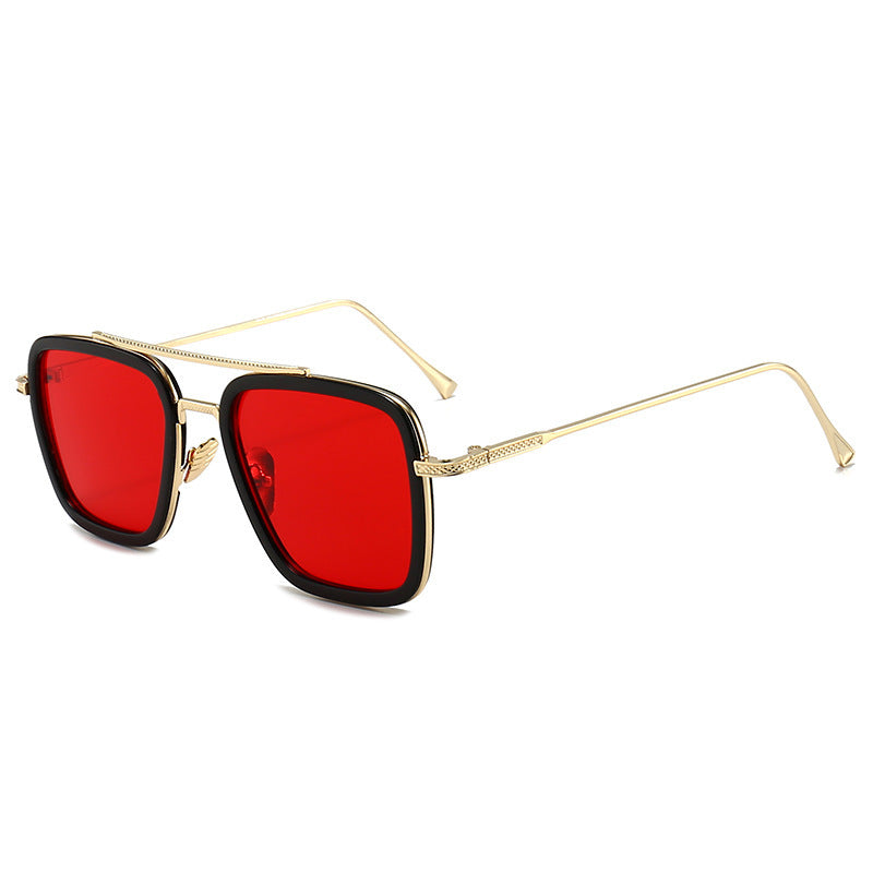 Neue Iron Man Sonnenbrille Europäische und amerikanische Mode Box Downey Gleiche Sonnenbrille Herren Trendy Brille Grenzüberschreitend