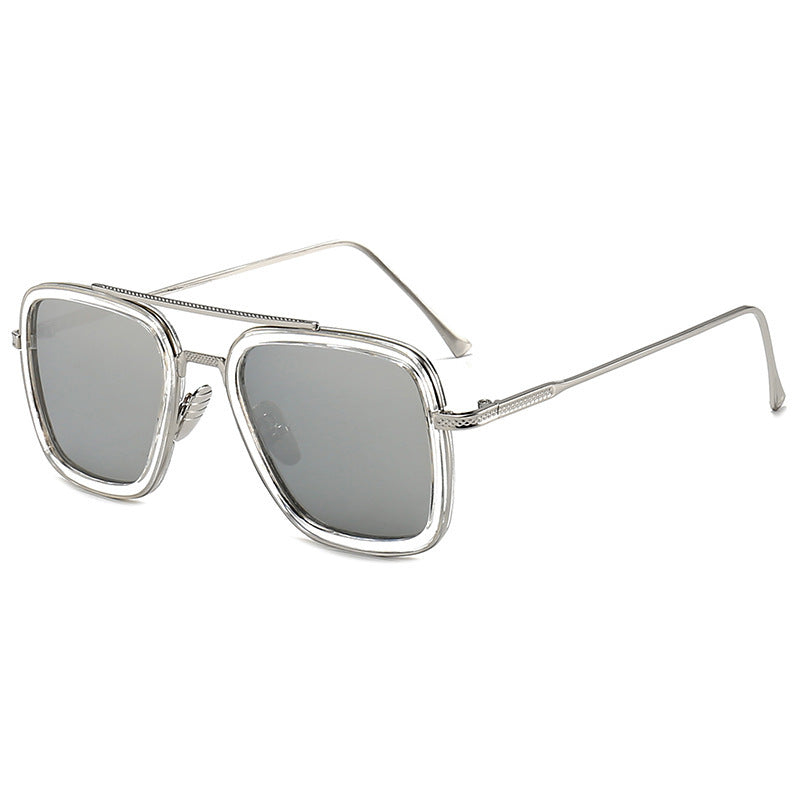 Neue Iron Man Sonnenbrille Europäische und amerikanische Mode Box Downey Gleiche Sonnenbrille Herren Trendy Brille Grenzüberschreitend