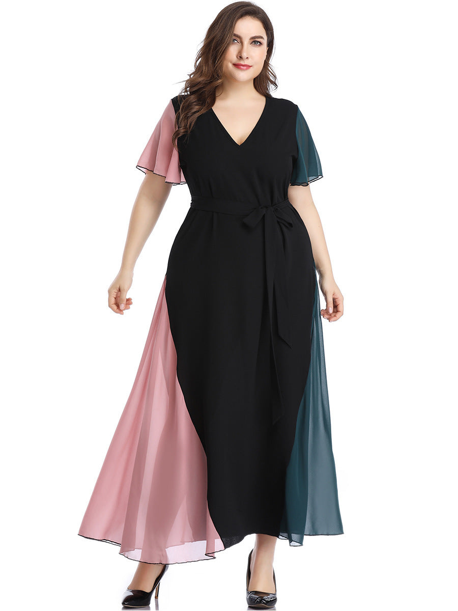 Plus Size Long Dress Women Maxi Gown Summer - Mubimart - Women Plus Size Dress 