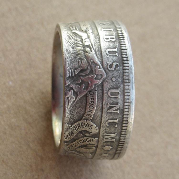 Wanderer Silver Dollar Silver Plated Ring - Mubimart