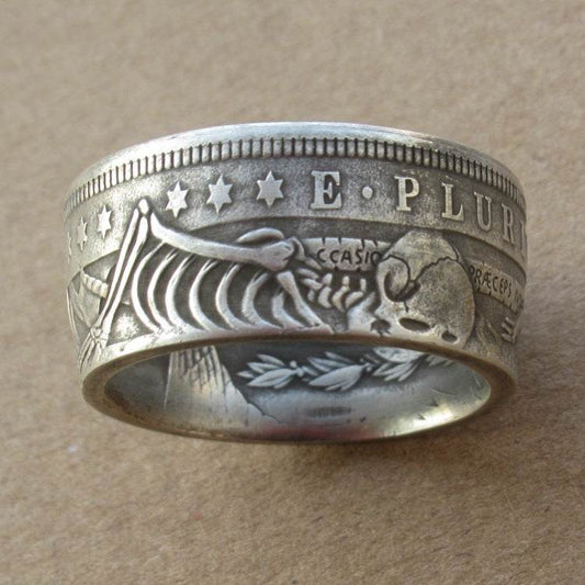 Wanderer Silver Dollar Silver Plated Ring - Mubimart