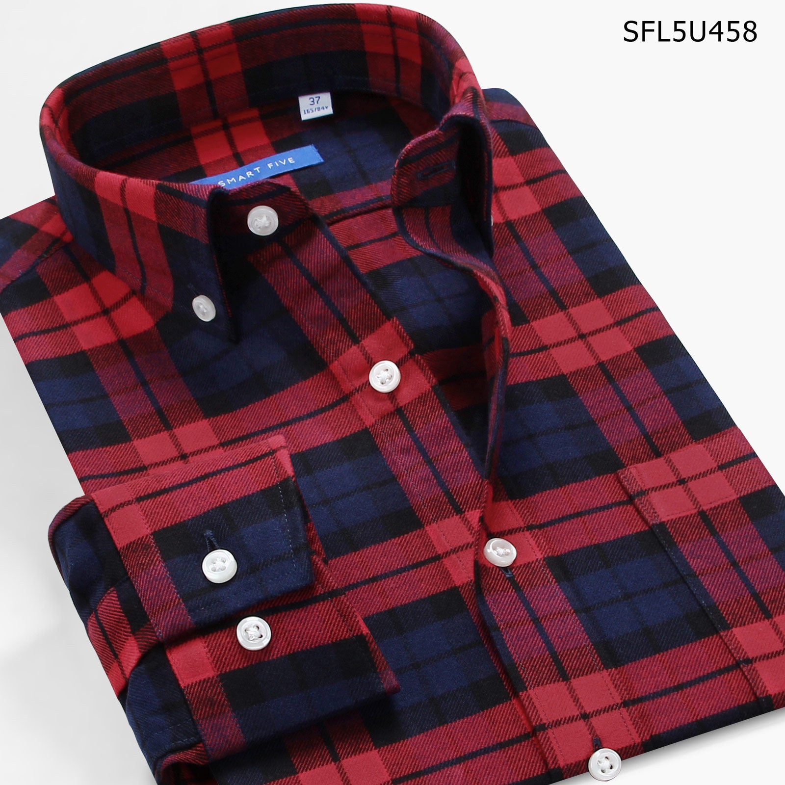 High-Quality Shirt Men'S Long-Sleeved Slim Cotton Business Casual Flannel Brushed Plaid Shirt