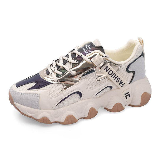 Women'S Shoes New Casual Sports Shoes Casual Thick-Soled Old Shoes Women Net Yarn - Mubimart