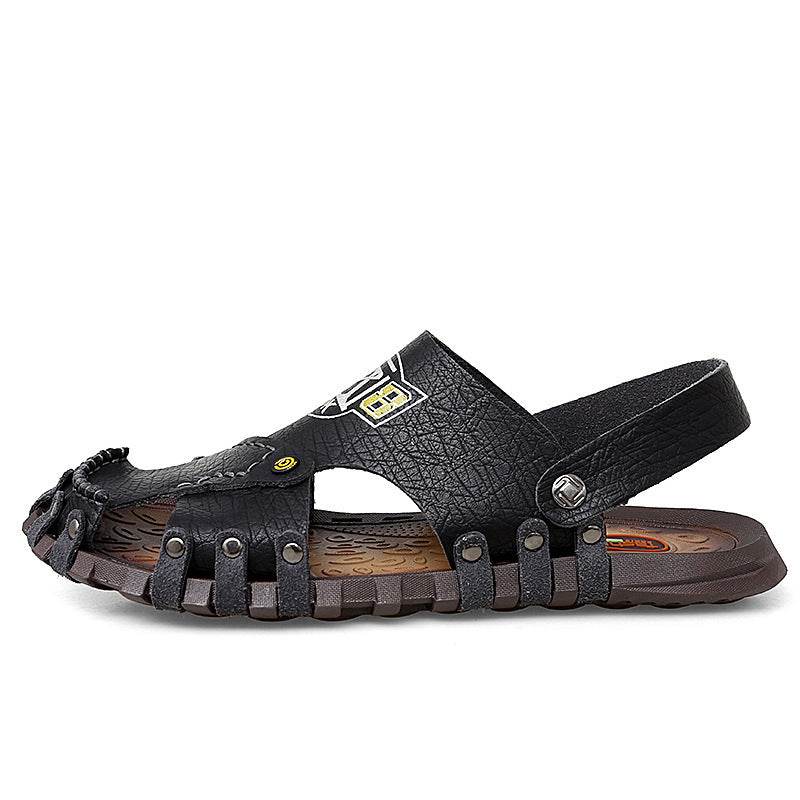 Baotou Sandals Men Casual Leather Sandals Men - Mubimart