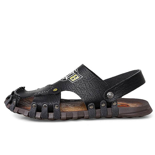 Baotou Sandals Men Casual Leather Sandals Men - Mubimart