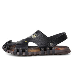 Baotou Sandalen Heren Casual Leren Sandalen Heren