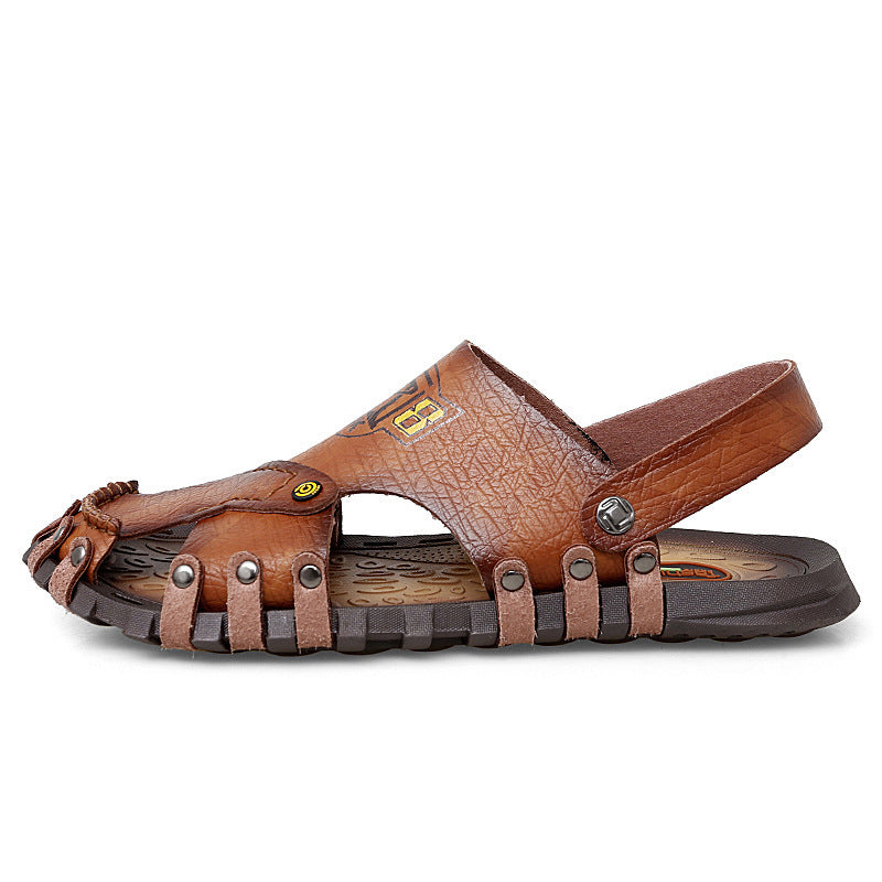 Baotou Sandalen Herren Casual Leder Sandalen Herren