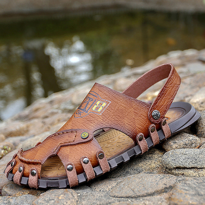 Baotou Sandalen Herren Casual Leder Sandalen Herren