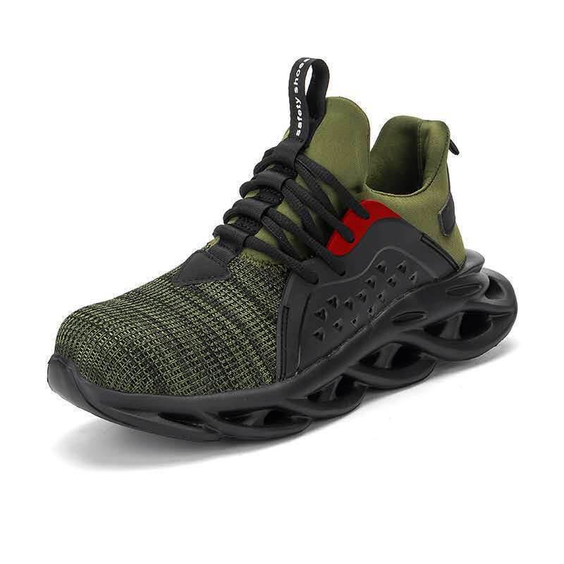 Safety Shoes Trainers Steel Toe Cap Work Boots Breathable Lightweight Durable Smash-proof Construction Running Sport Sneakers - Mubimart