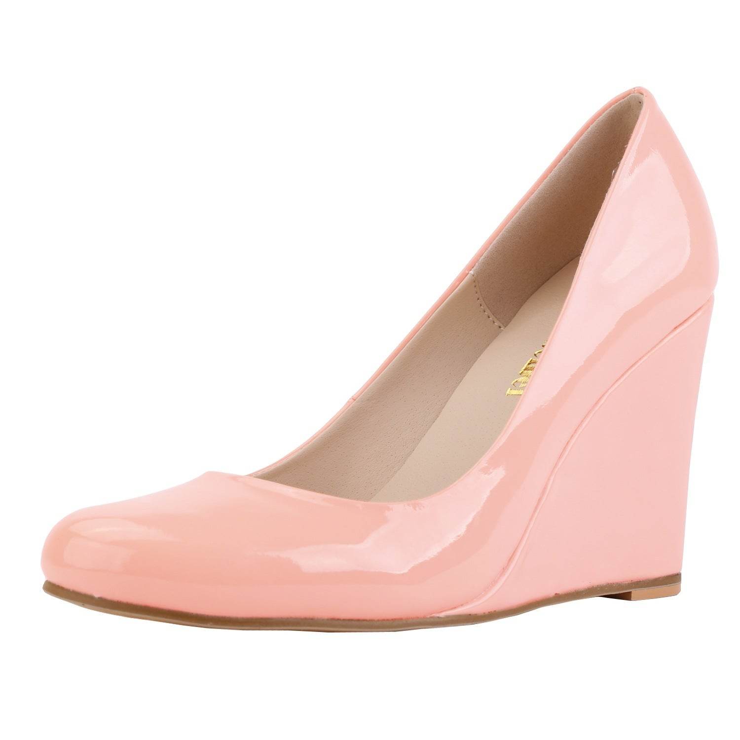 Womens Pumps Shoes Wedge High Heels Pointed Toe - Mubimart