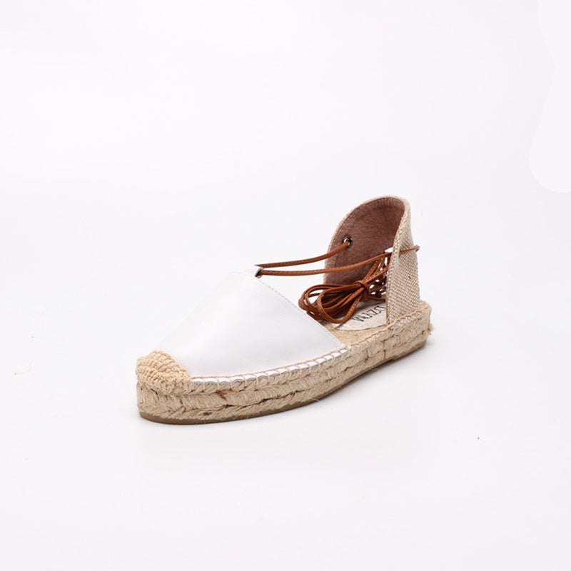 Zomer Nieuwe Ademende Vissers Damesschoenen Europese En Amerikaanse Mode Baotou Sandalen Dames Espadrille Comfortabele Dames Platte Hakken