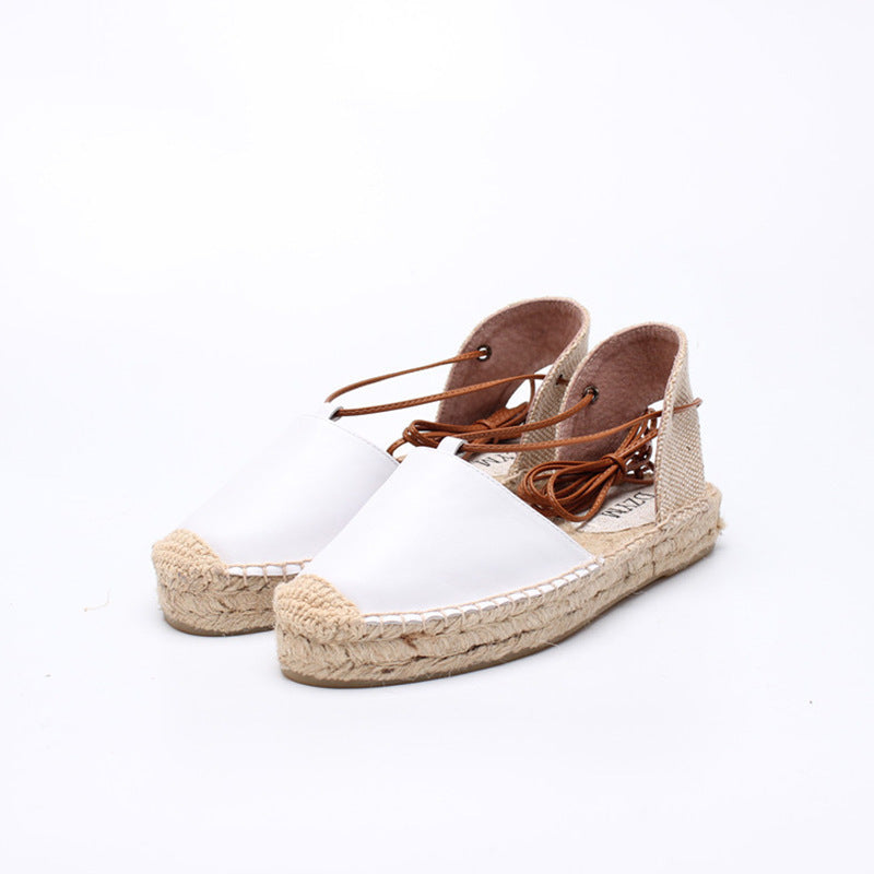 Summer New Breathable Fisherman Women'S Shoes European And American Fashion Baotou Sandals Women'S Espadrille Comfortable Women'S Flat Heels